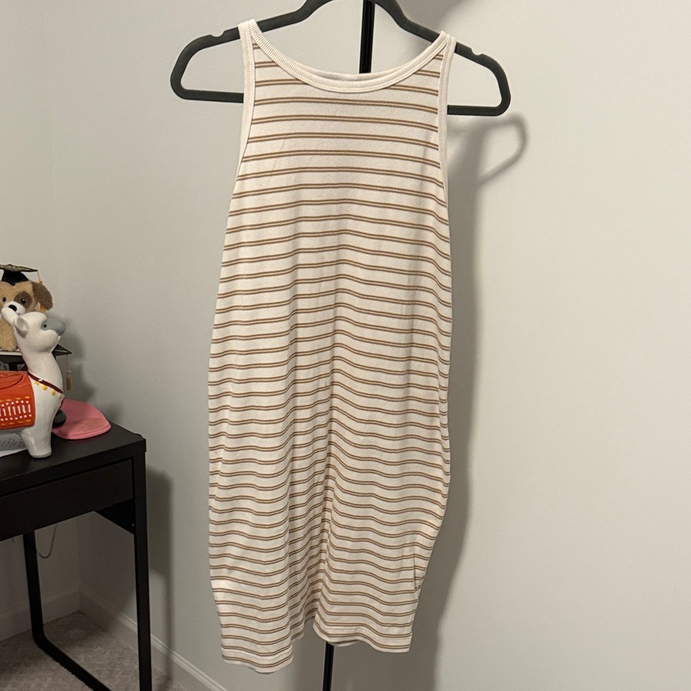 Old Navy Tan and White Striped Top